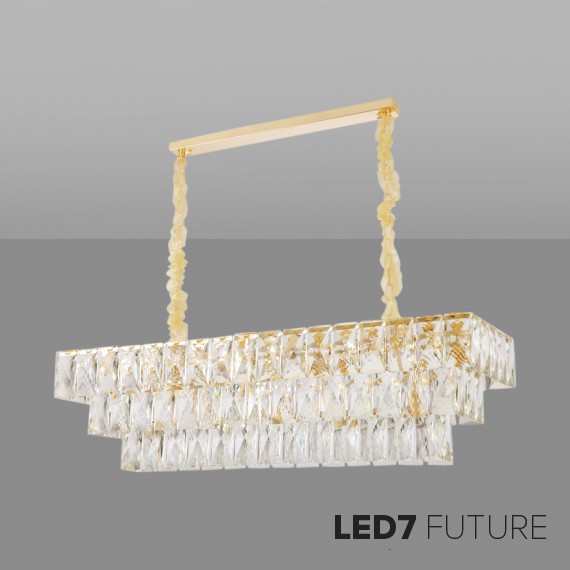 Loft Industry Modern - Cascade Tile Rectangular Chandelier